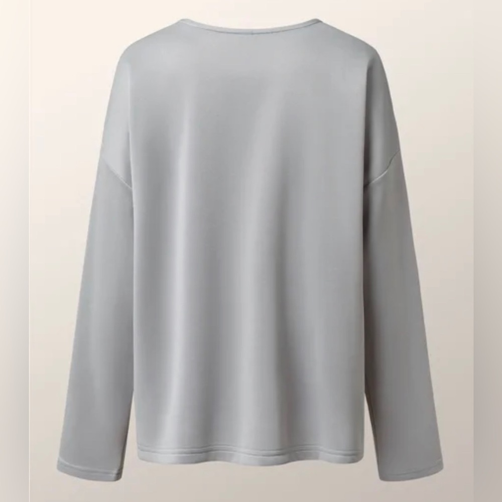 STYLEWE Long Sleeve Top Women Multiple Sizes Gray - Picture 6 of 10